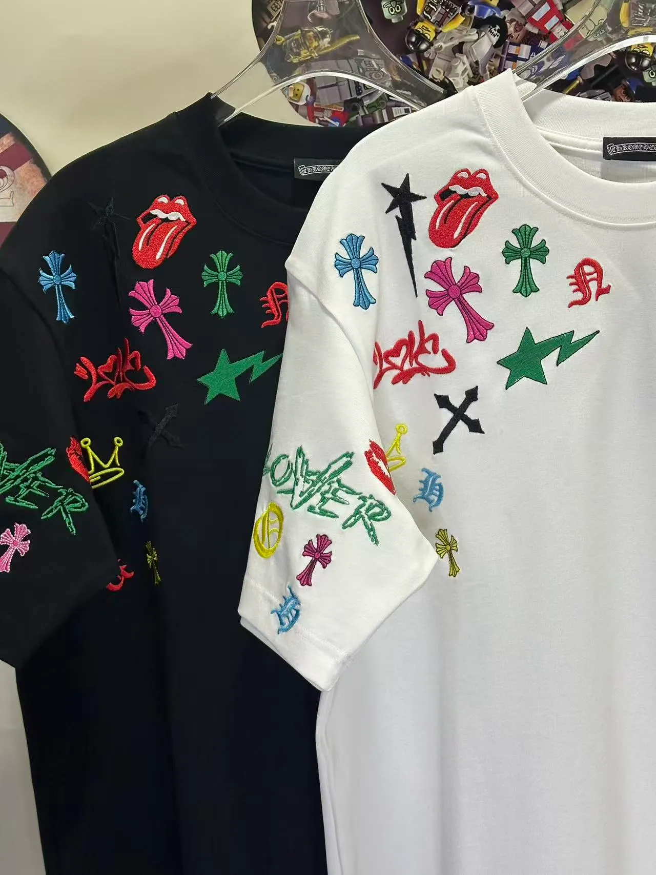 L 26907# 𝗖𝗵𝗿𝗼𝗺𝗲 𝗛𝗲𝗮𝗿𝘁𝘀 2026 New Arrival Original 👑 ！ ： ➕100% 。 ➕ ➕3D ➕ ： ！ ！ ：White Black Size：S XXL